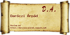Daróczi Árpád névjegykártya
