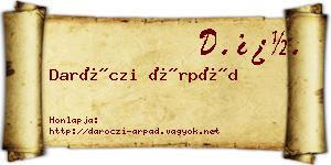 Daróczi Árpád névjegykártya