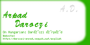 arpad daroczi business card